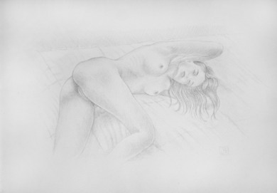 Akt, Nude, erotische Kunst, Kunst und Eros, Dresden, Juan Miguel Restrepo, Desnudos femeninos, arte erotico, punta de plara, Silberstift Zeichnung 