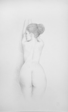 Dresden, Juan Miguel Restrepo, Desnudos femeninos, arte erotico, punta de plara, Silberstift Zeichnung 