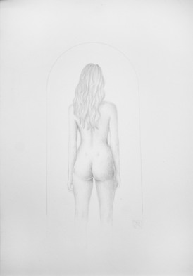 Dresden, Juan Miguel Restrepo, Desnudos femeninos, arte erotico, punta de plara, Silberstift Zeichnung 