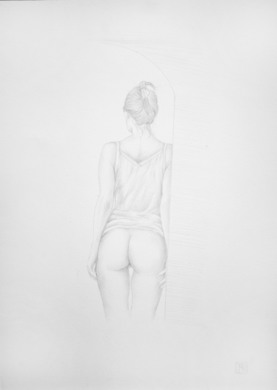 Dresden, Juan Miguel Restrepo, Desnudos femeninos, arte erotico, punta de plara, Silberstift Zeichnung 