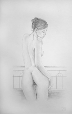 Dresden, Juan Miguel Restrepo, Desnudos femeninos, arte erotico, punta de plara, Silberstift Zeichnung 