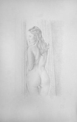 Dresden, Juan Miguel Restrepo, Desnudos femeninos, arte erotico, punta de plara, Silberstift Zeichnung 