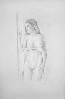 Dresden, Juan Miguel Restrepo, Desnudos femeninos, arte erotico, punta de plara, Silberstift Zeichnung 