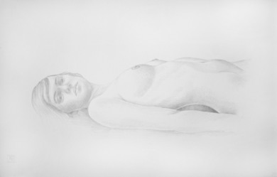 Dresden, Juan Miguel Restrepo, Desnudos femeninos, arte erotico, punta de plara, Silberstift Zeichnung 