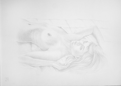 Dresden, Juan Miguel Restrepo, Desnudos femeninos, arte erotico, punta de plara, Silberstift Zeichnung 