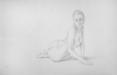 Dresden, Juan Miguel Restrepo, Desnudos femeninos, arte erotico, punta de plara, Silberstift Zeichnung 