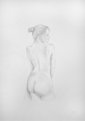 Dresden, Juan Miguel Restrepo, Desnudos femeninos, arte erotico, punta de plara, Silberstift Zeichnung 